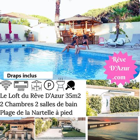 Reve D'Azur En Bord De Mer A La Nartelle Avec Piscine Dans La Residence, Terrasse, Bbq, 2 Chambres 2 Sdb Logement De 35M2 Draps Inclus Sainte-Maxime Extérieur photo